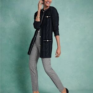 TALBOTS CHATHAM ANKLE PANTS - BOLD HOUNDSTOOTH size 8